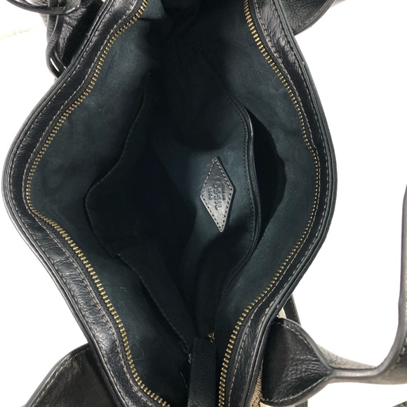 Vintage Fossil Black Tote Handbag - Picture 4 of 5